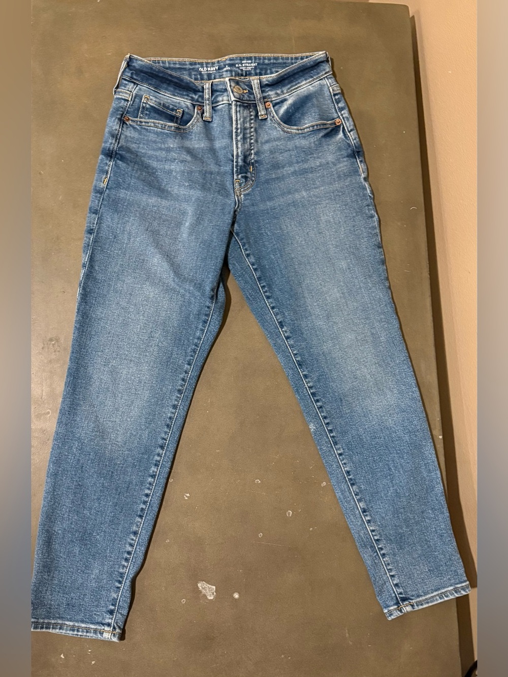 Old Navy Medium Blue High-Rise Straight Jeans